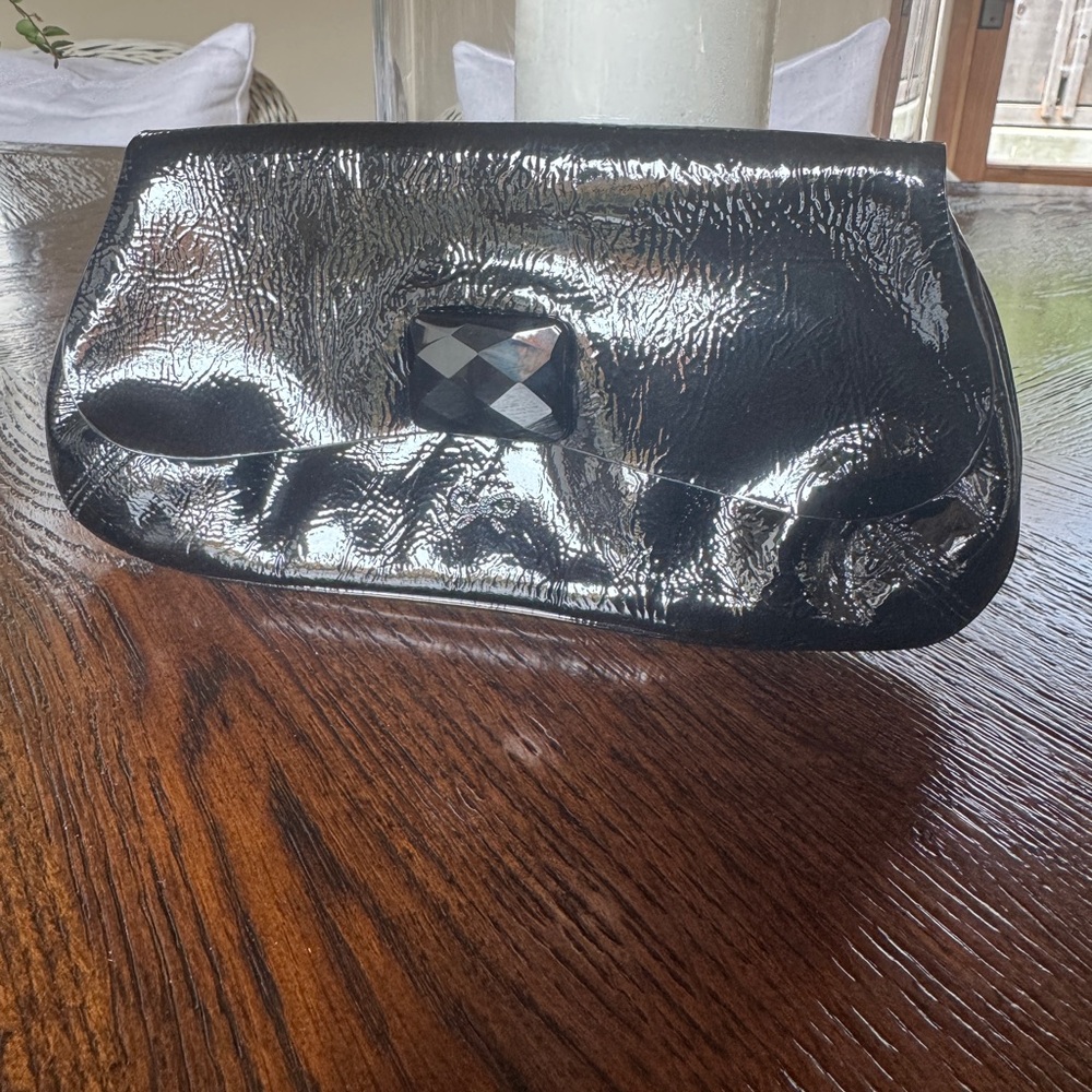 Anya Hindmarch Shiny Black Clutch